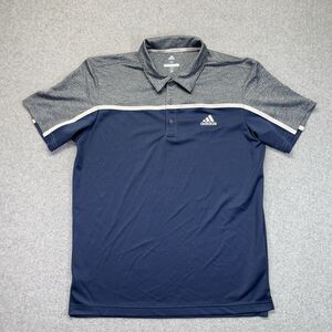 Adidas Golf Polo Shirt Men’s Medium Blue Gray Heather Short Sleeve 027579